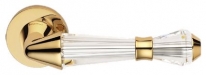 Дверная ручка LINEA CALI на круглой розетке "LUCE" 1446 RO 023 OZ золото 24K глянцевое