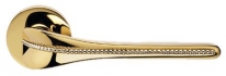 Дверная ручка LINEA CALI на круглой розетке SPIRIT MESH 1451 RO 023 OZ золото 24K глянцевое
