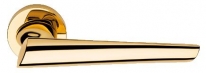 Дверная ручка LINEA CALI на круглой розетке "KENDO" 1516 RO 023 OZ золото 24K глянцевое