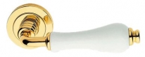Дверная ручка LINEA CALI на круглой розетке "DALIA" 600 RO 103 OL глянцевая латунь