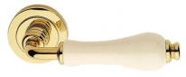 Дверная ручка LINEA CALI на круглой розетке "DALIA" 602 RO 103 OL глянцевая латунь