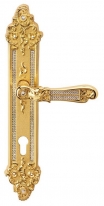 Дверная ручка Linea Cali на планке "TIFFANY" 1307 PL YALE OZ золото 24K глянцевое
