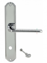 Ручка дверная на планке с фиксатором Extreza TERNI (Терни) 320 PL01 WC полированный хром F04