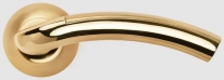 Дверная ручка на круглой розетке Morelli ПАЛАЦЦО MH-02 SG/GP, матовое золото/золото